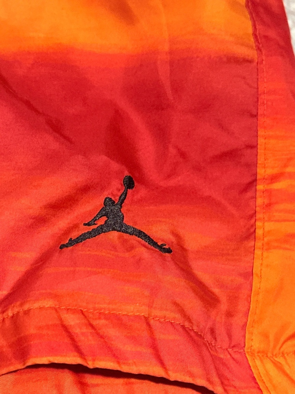 Jordan Retro 11 Legacy AJ11 Sunset Pool Shorts - Mens Small - Orange/Red